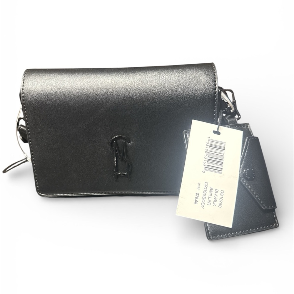 Steve Madden Miller Black Crossbody Bag NWT Removable Card Case